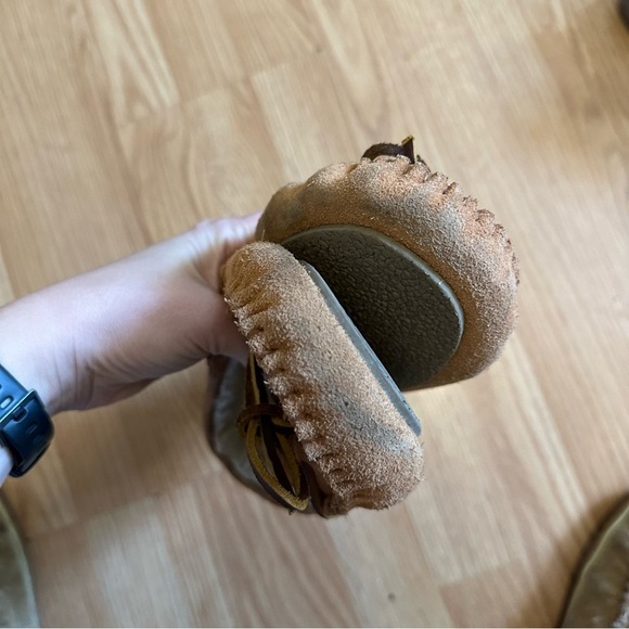 Minnetonka women’s Cally moccasin size 9 leather fur lined brown - Picture 5 of 7